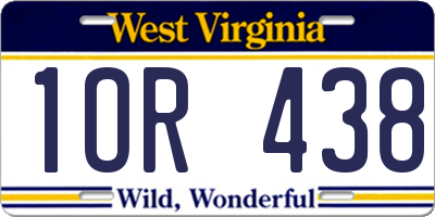 WV license plate 1OR438