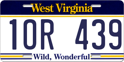 WV license plate 1OR439