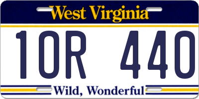 WV license plate 1OR440
