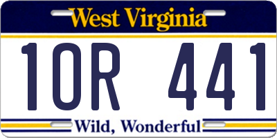 WV license plate 1OR441