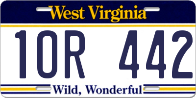 WV license plate 1OR442