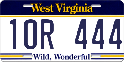 WV license plate 1OR444