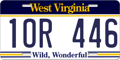 WV license plate 1OR446