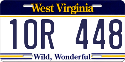 WV license plate 1OR448