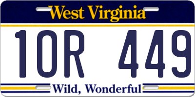 WV license plate 1OR449