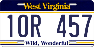 WV license plate 1OR457