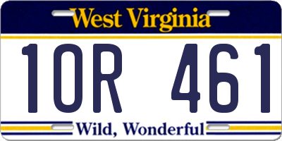 WV license plate 1OR461