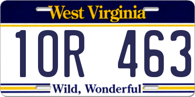 WV license plate 1OR463