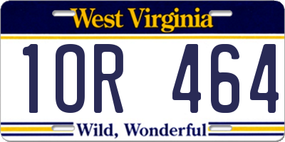 WV license plate 1OR464