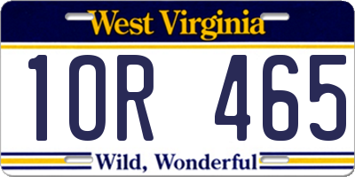 WV license plate 1OR465