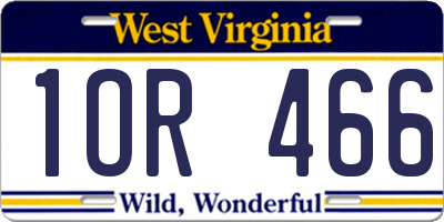 WV license plate 1OR466