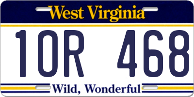 WV license plate 1OR468