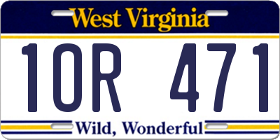 WV license plate 1OR471