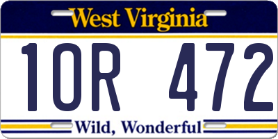WV license plate 1OR472