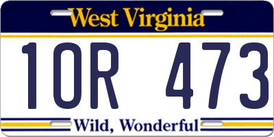 WV license plate 1OR473