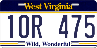 WV license plate 1OR475