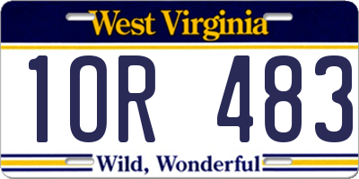 WV license plate 1OR483