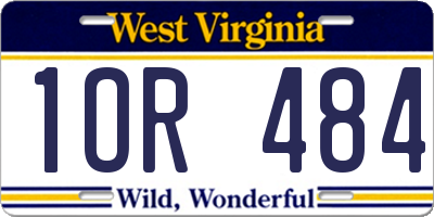 WV license plate 1OR484