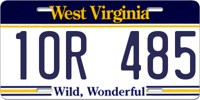 WV license plate 1OR485