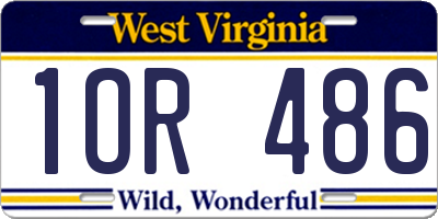 WV license plate 1OR486