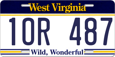 WV license plate 1OR487