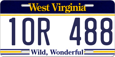 WV license plate 1OR488