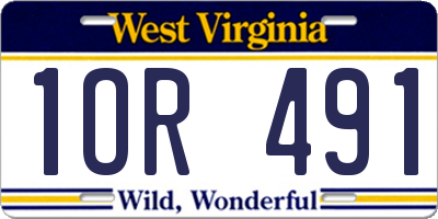 WV license plate 1OR491