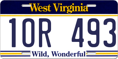 WV license plate 1OR493
