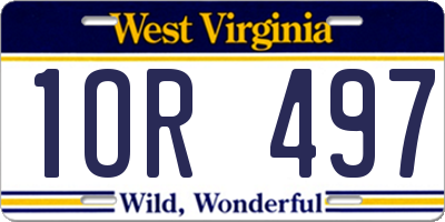 WV license plate 1OR497