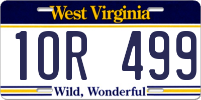 WV license plate 1OR499