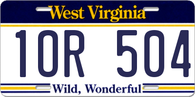 WV license plate 1OR504