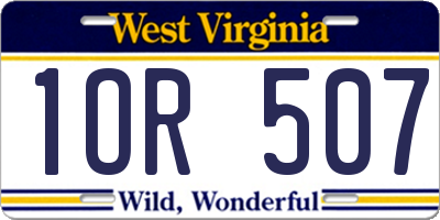 WV license plate 1OR507