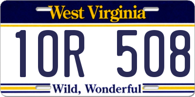 WV license plate 1OR508