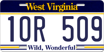 WV license plate 1OR509