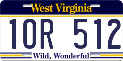 WV license plate 1OR512
