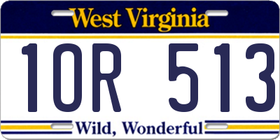WV license plate 1OR513
