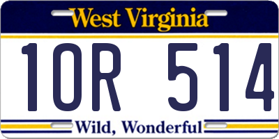 WV license plate 1OR514