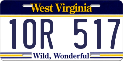 WV license plate 1OR517