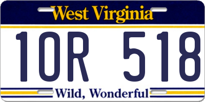 WV license plate 1OR518