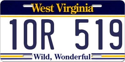 WV license plate 1OR519