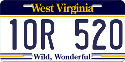 WV license plate 1OR520