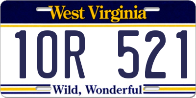 WV license plate 1OR521