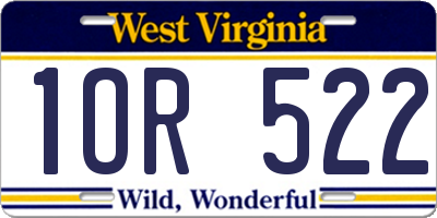 WV license plate 1OR522