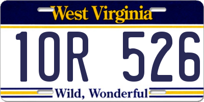 WV license plate 1OR526