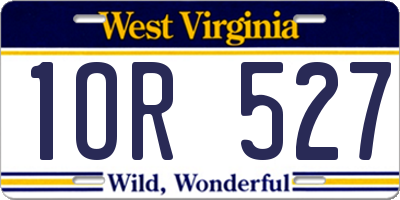 WV license plate 1OR527
