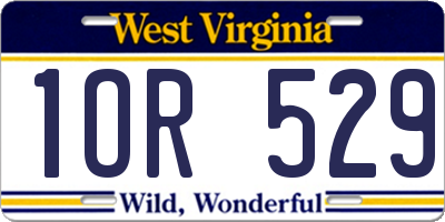 WV license plate 1OR529