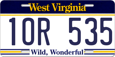 WV license plate 1OR535