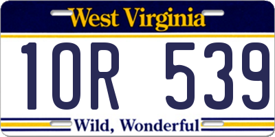 WV license plate 1OR539