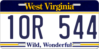 WV license plate 1OR544