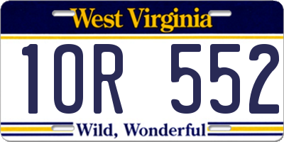 WV license plate 1OR552